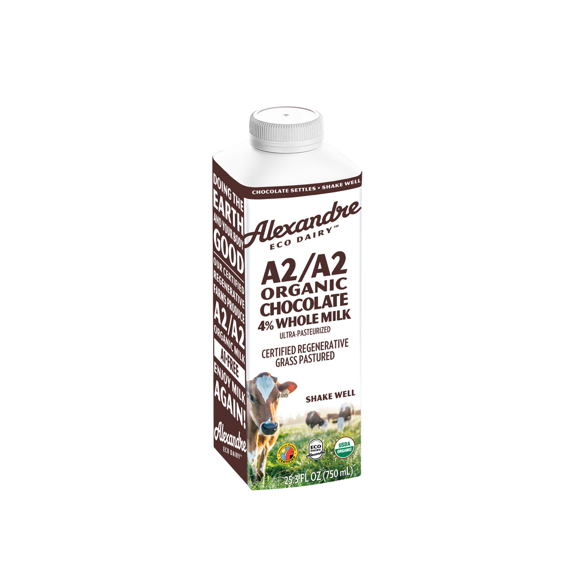Eco Dairy Chocolate Milk, A2/A2, Organic, Regenerative – Alexandre