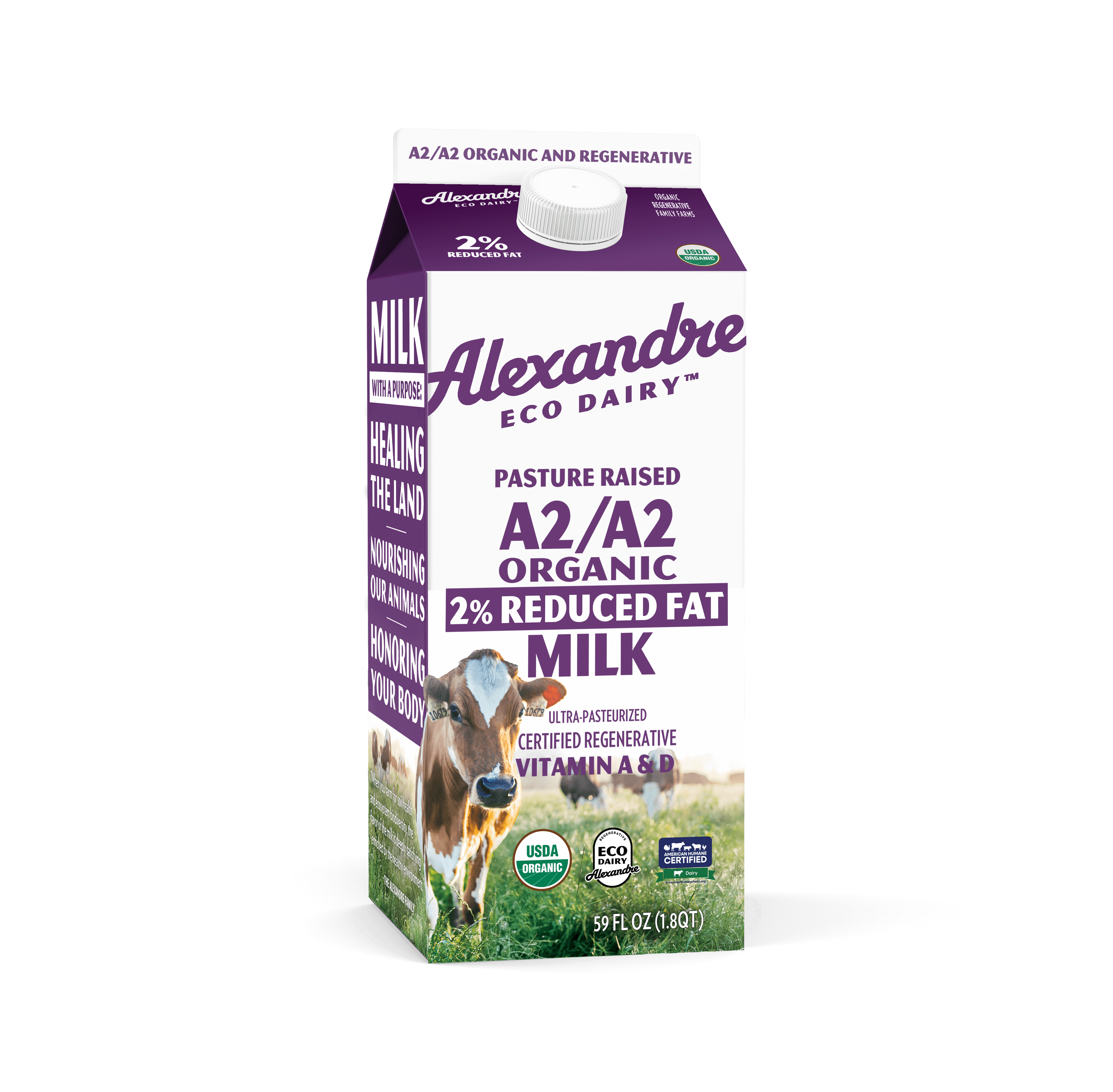 Eco Dairy A2/A2 Organic 2% Reduced Fat Milk – Alexandre Family